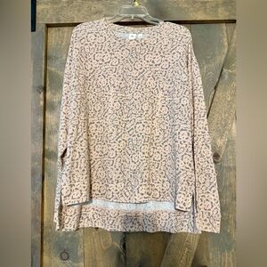 💜BP pink animal print long sleeve shirt size large